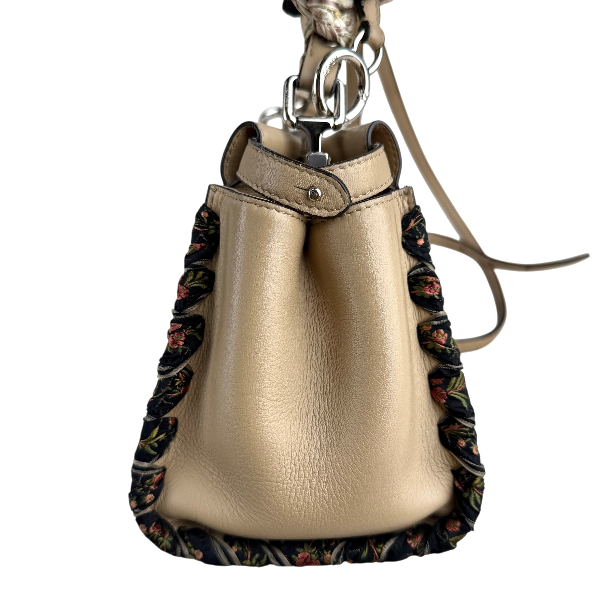 Pre-owned fendi-peekaboo-mini-handbag-beige-front