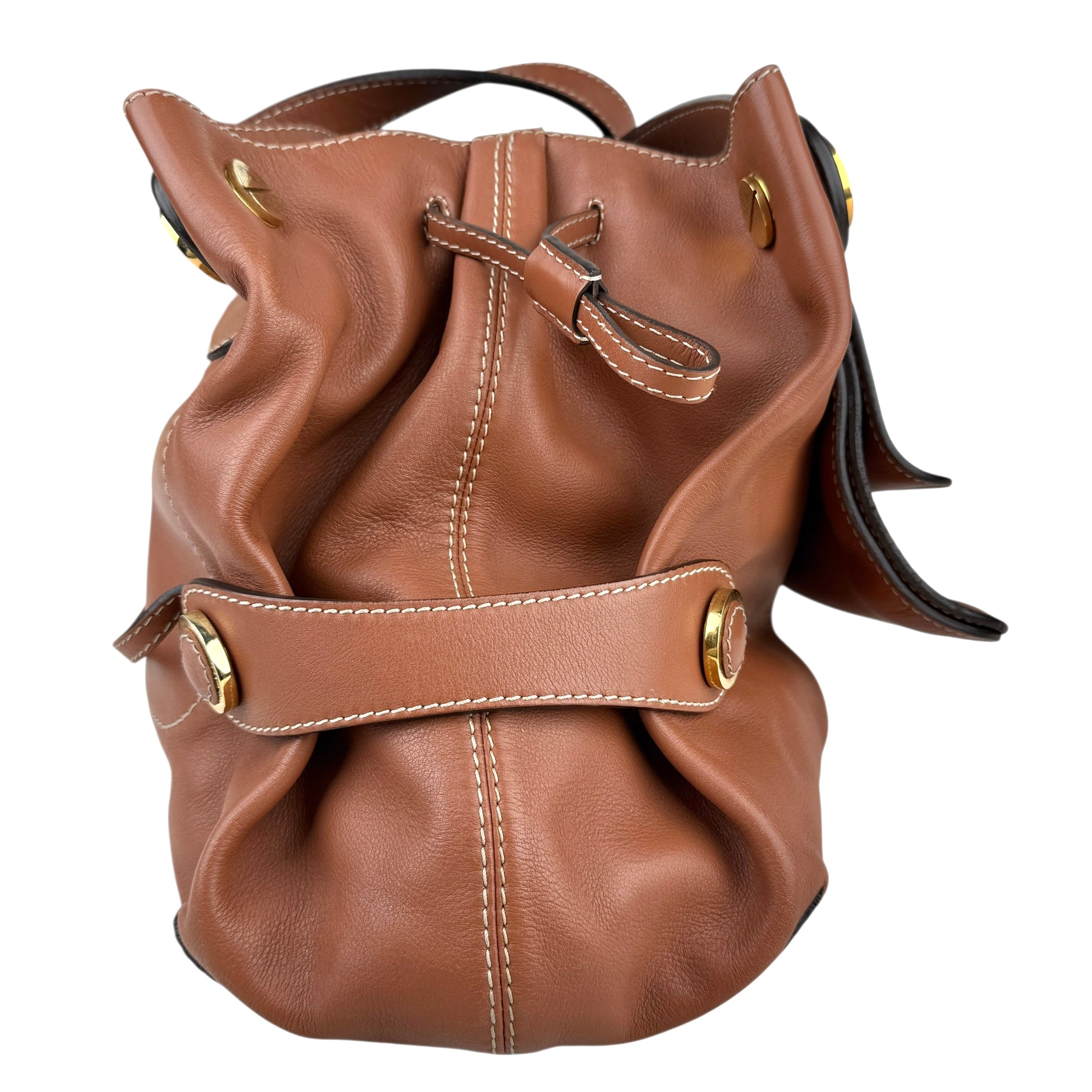 Pre-owned loewe-brown-leather-shoulder-bag-front