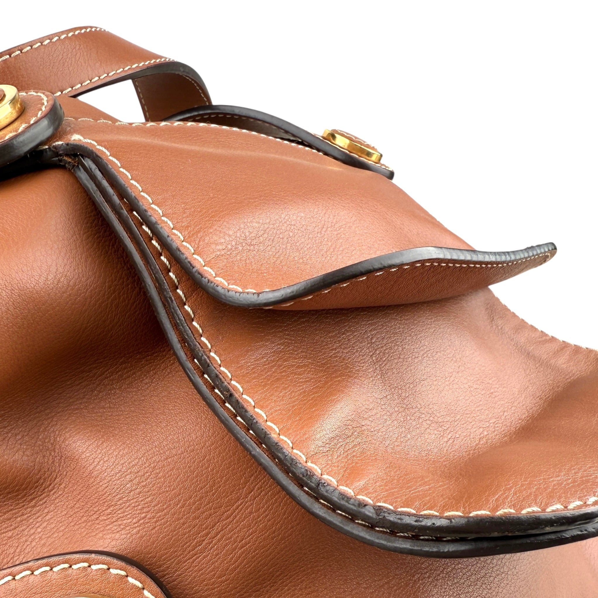 Pre-owned loewe-brown-leather-shoulder-bag-front