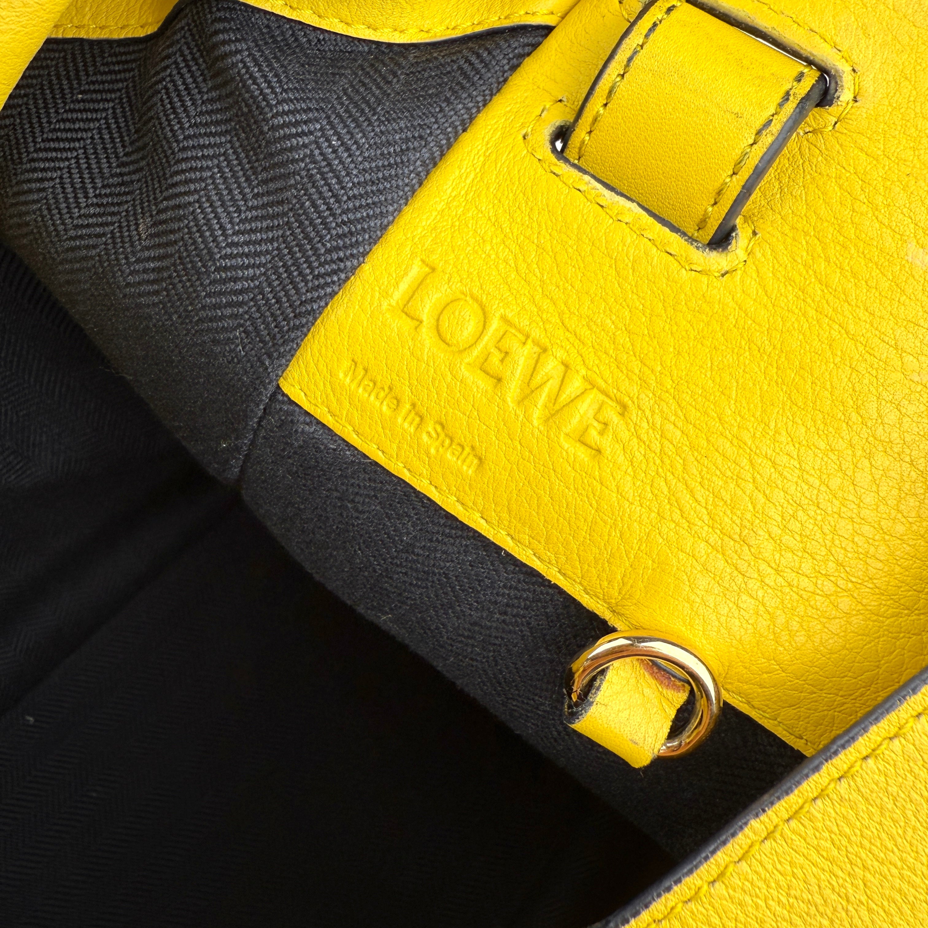 Pre-owned loewe-hammock-yellow-leather-front-view