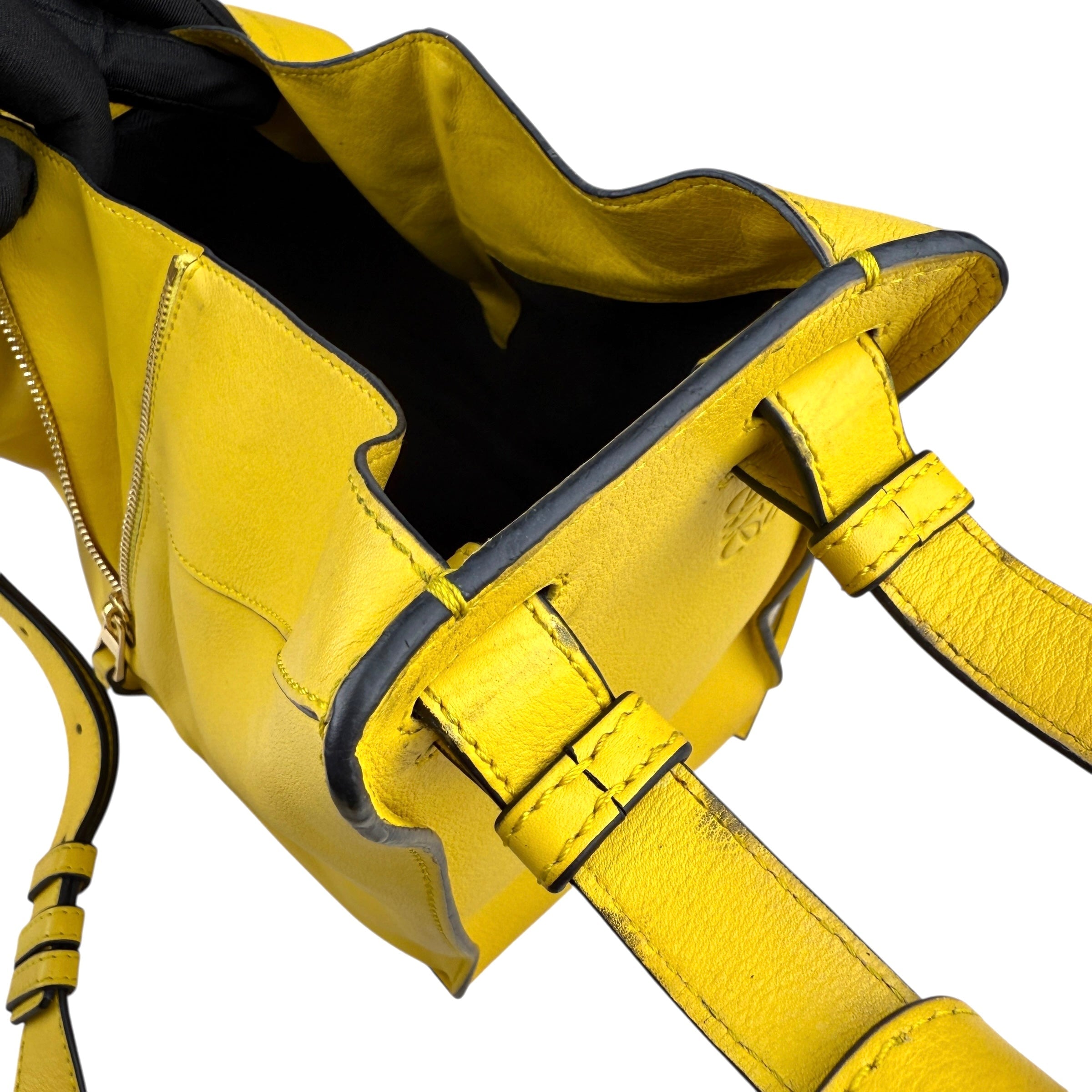 Pre-owned loewe-hammock-yellow-leather-front-view