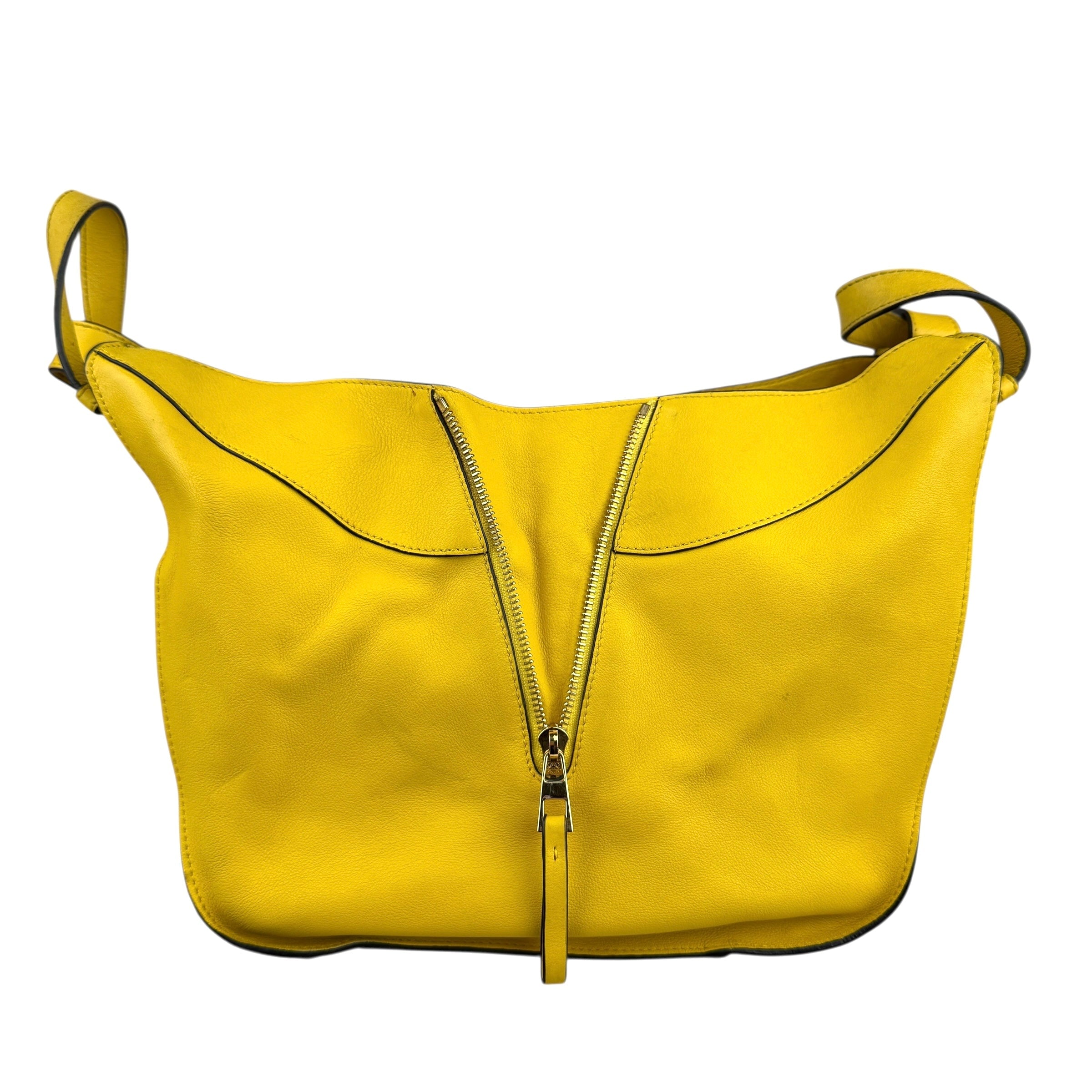 Pre-owned loewe-hammock-yellow-leather-front-view