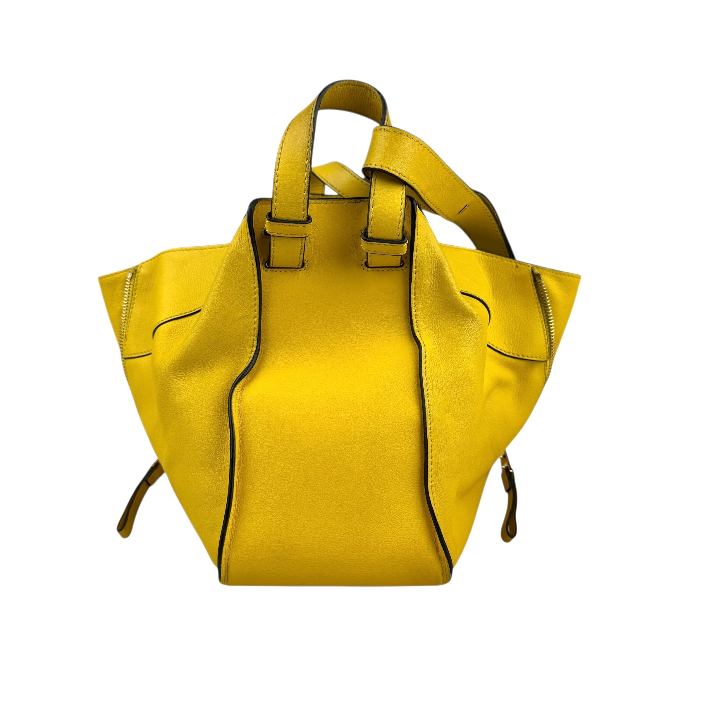 Pre-owned loewe-hammock-yellow-leather-front-view