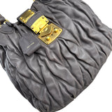 Pre-owned miu-miu-argilla-matelasse-tote-front-view