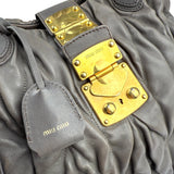 Pre-owned miu-miu-argilla-matelasse-tote-front-view