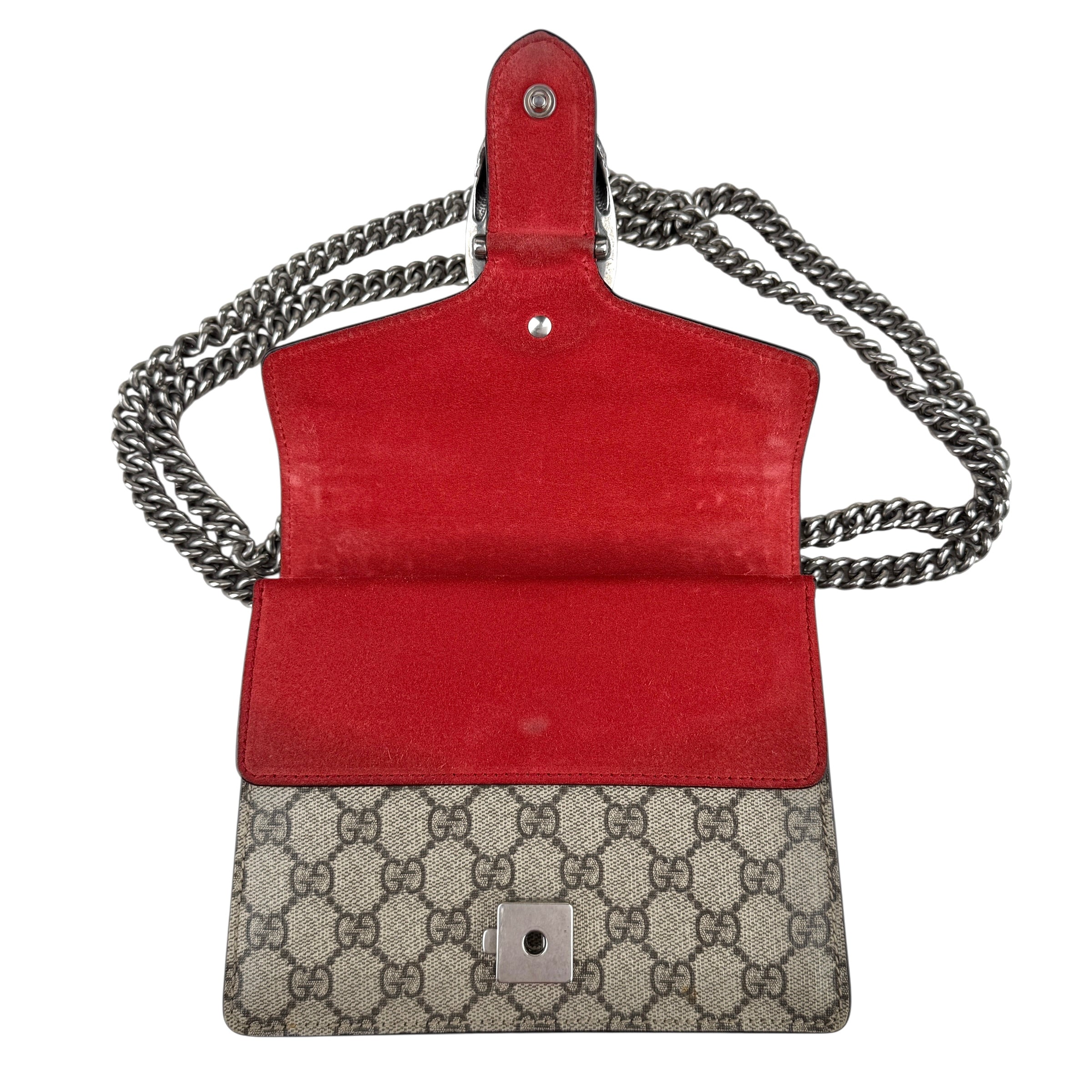 Pre-owned gucci-dionysus-small-beige-red-back-view