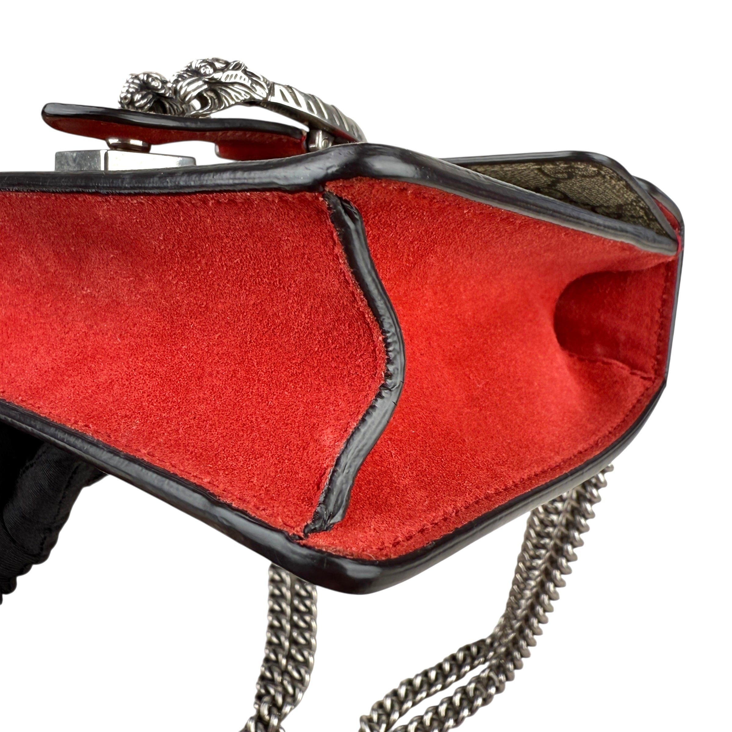 Pre-owned gucci-dionysus-small-beige-red-back-view