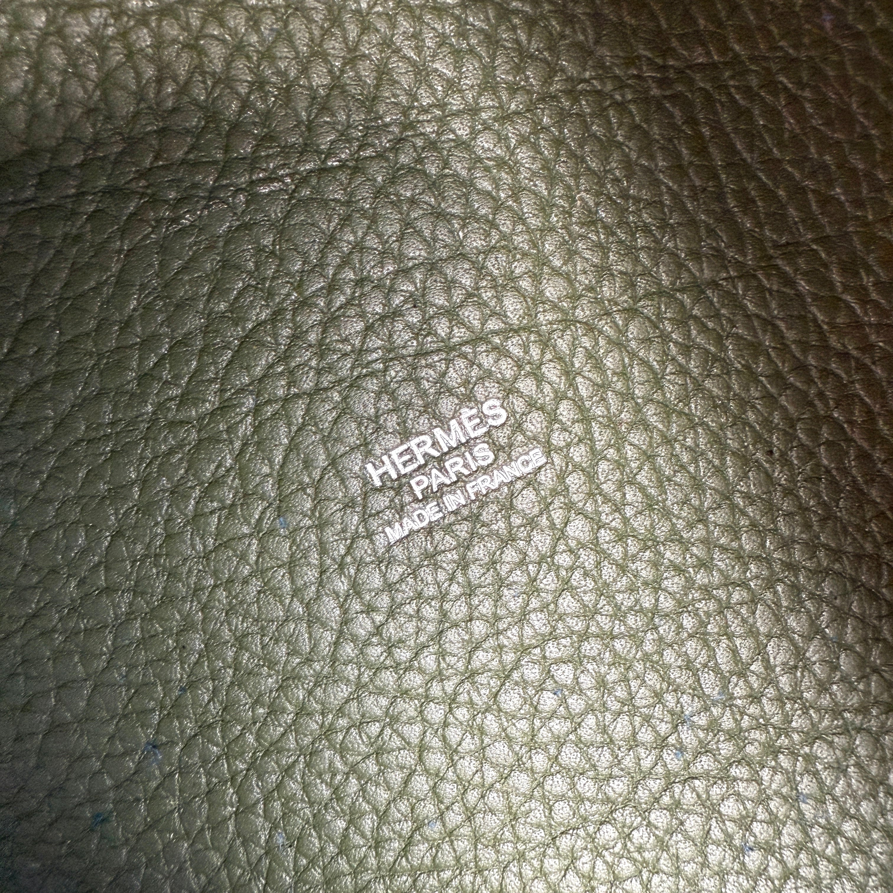 Pre-owned hermes-picotin-lock-casaque-vert-canopee-bleu-thalassa-clemence-bag-front