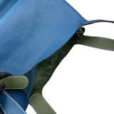 Pre-owned hermes-picotin-lock-casaque-vert-canopee-bleu-thalassa-clemence-bag-front