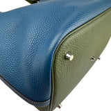Pre-owned hermes-picotin-lock-casaque-vert-canopee-bleu-thalassa-clemence-bag-front