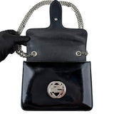 Pre-owned gucci-interlocking-g-black-glossy-front-view
