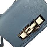 Pre-owned Fendi Cerulean Blue Calfskin Leather Baguette Shoulder Bag