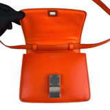Pre-owned Celine Classic Box Small Leather Shoulder Bag in Orange