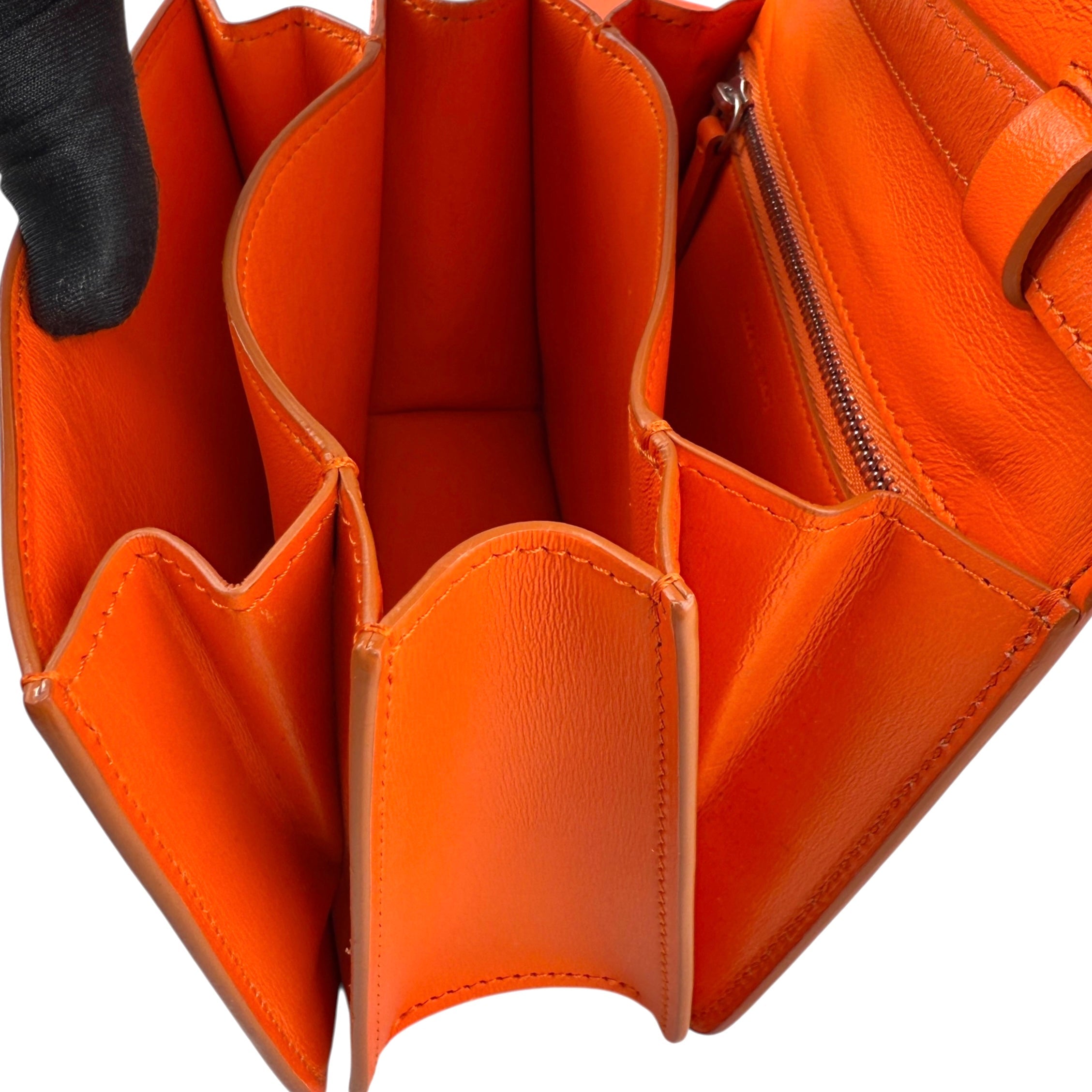 Pre-owned Celine Classic Box Small Leather Shoulder Bag in Orange