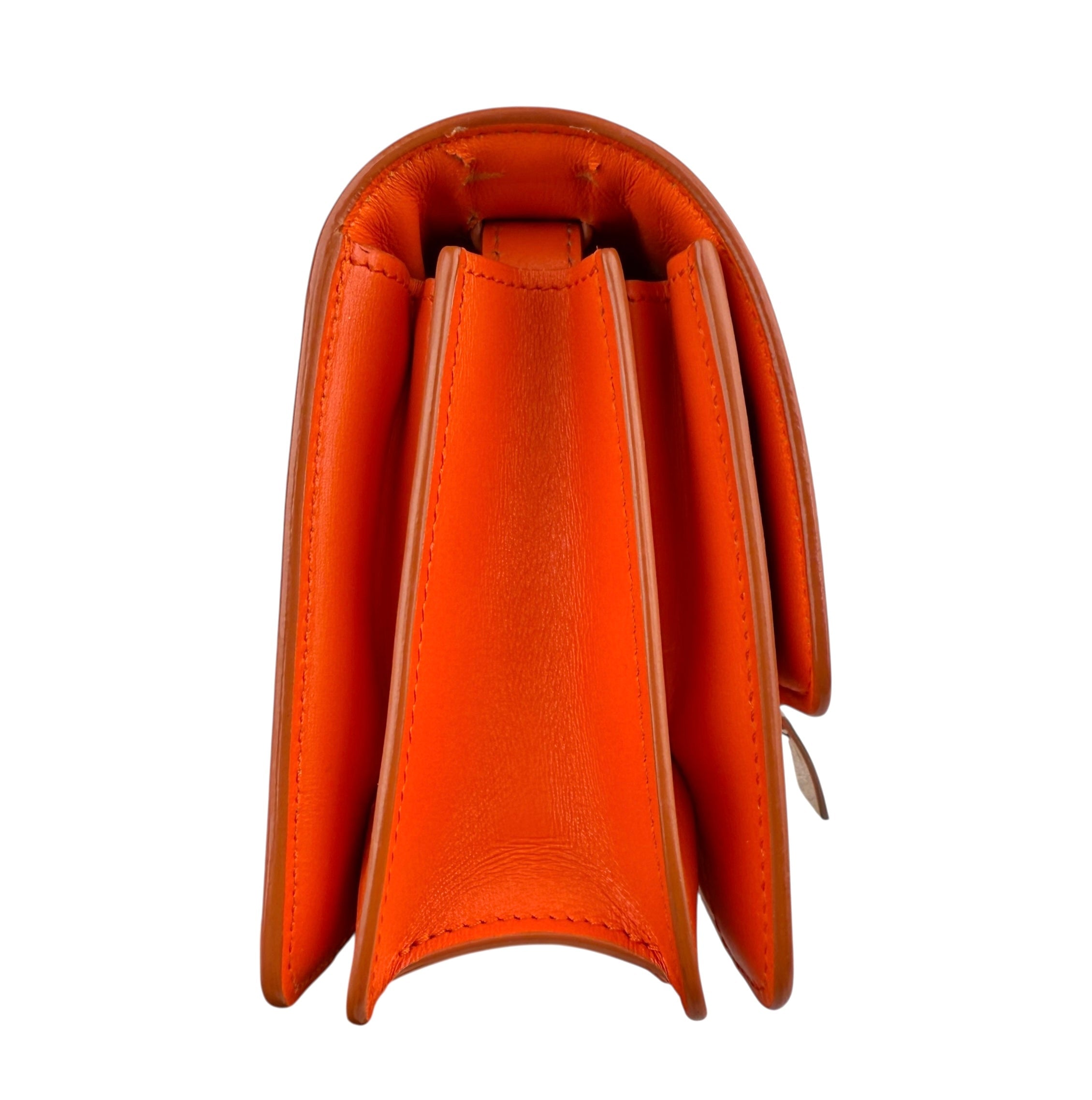 Pre-owned Celine Classic Box Small Leather Shoulder Bag in Orange