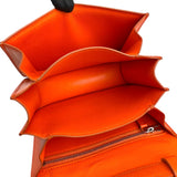 Pre-owned Celine Classic Box Small Leather Shoulder Bag in Orange
