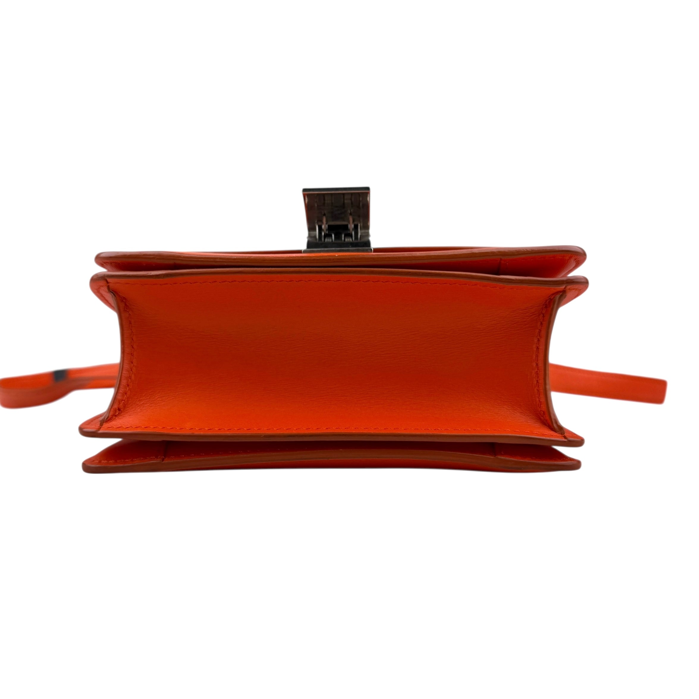 Pre-owned Celine Classic Box Small Leather Shoulder Bag in Orange