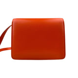 Pre-owned Celine Classic Box Small Leather Shoulder Bag in Orange back view