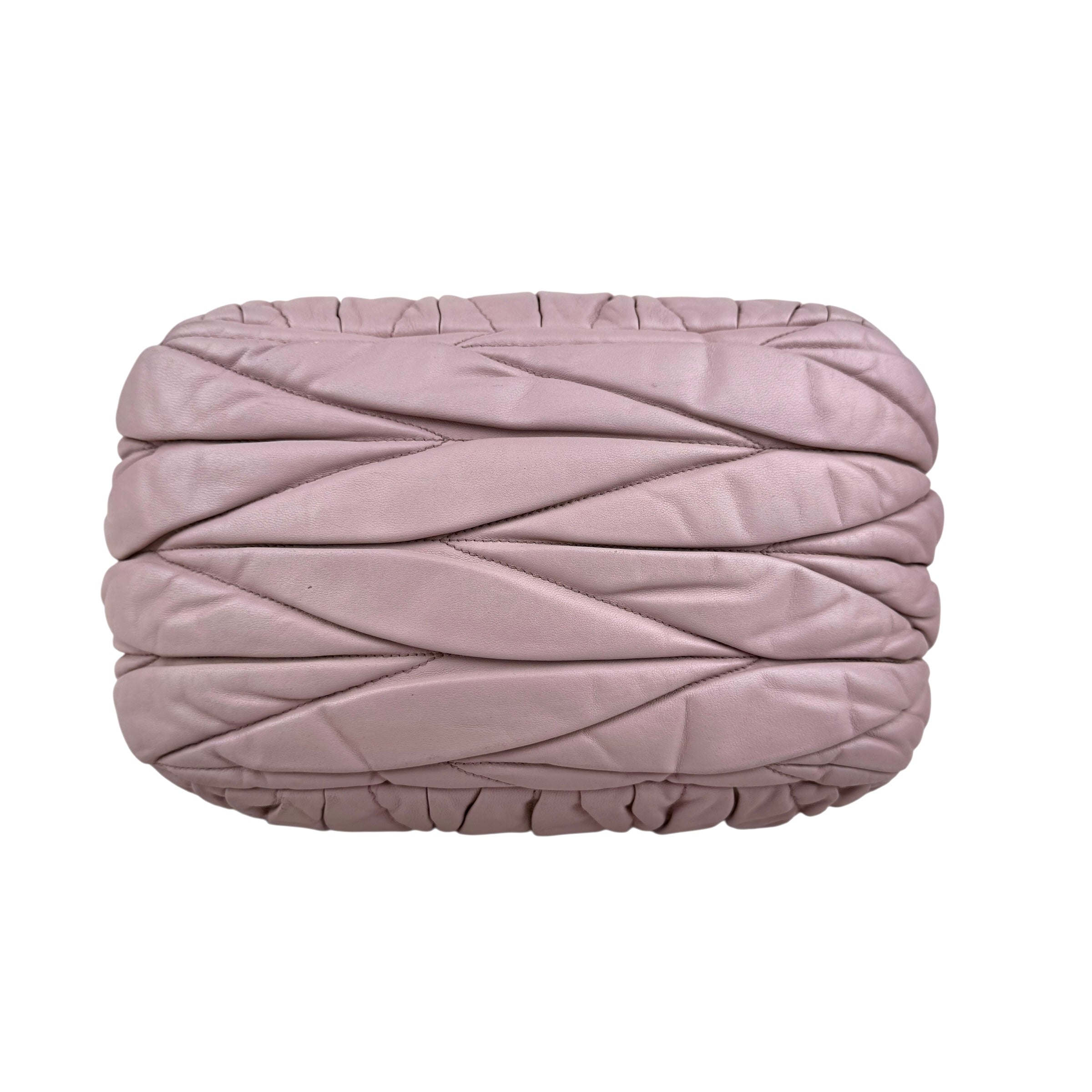 Pre-owned miu-miu-matelasse-tote-front-view