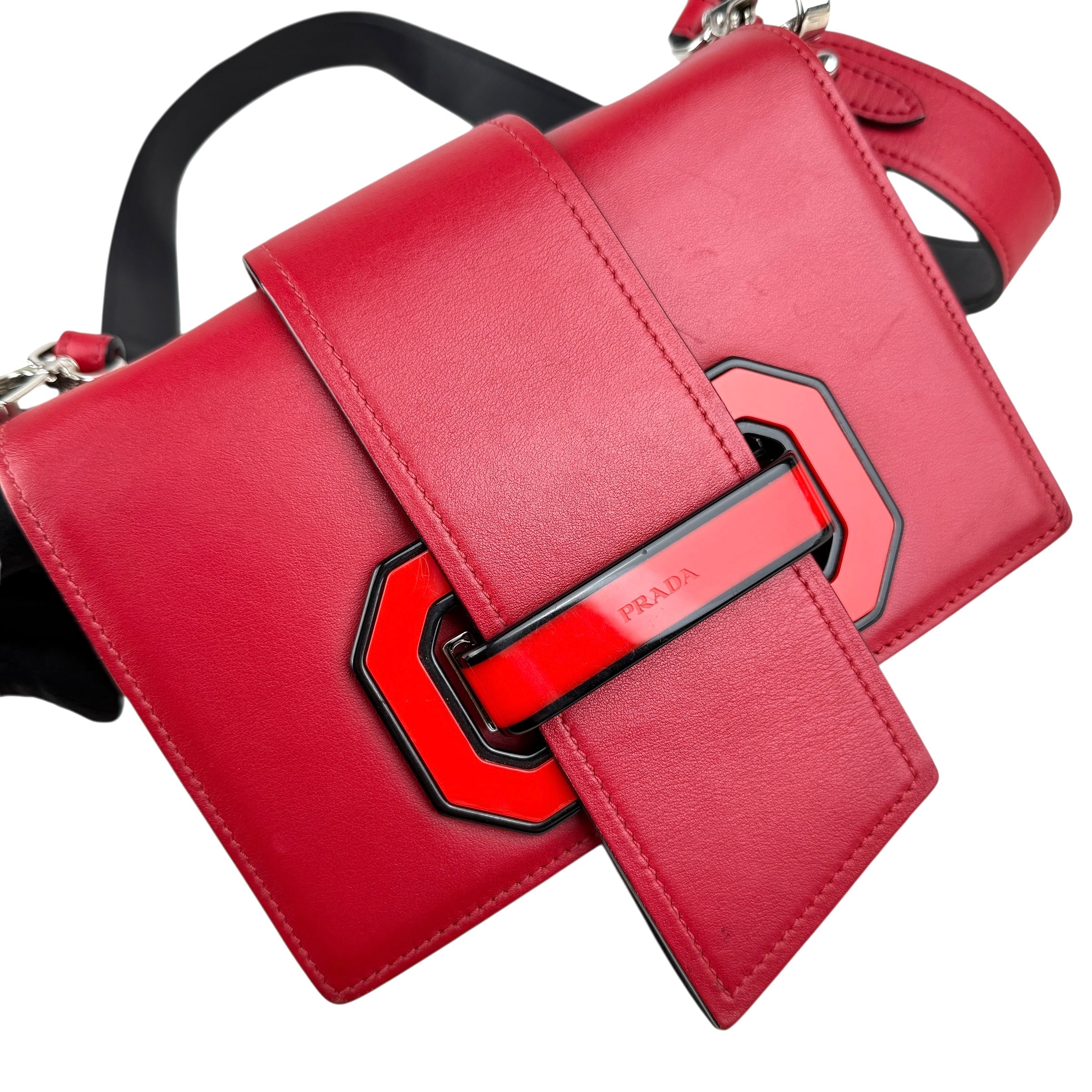Pre-owned prada-plex-ribbon-shoulder-front-view