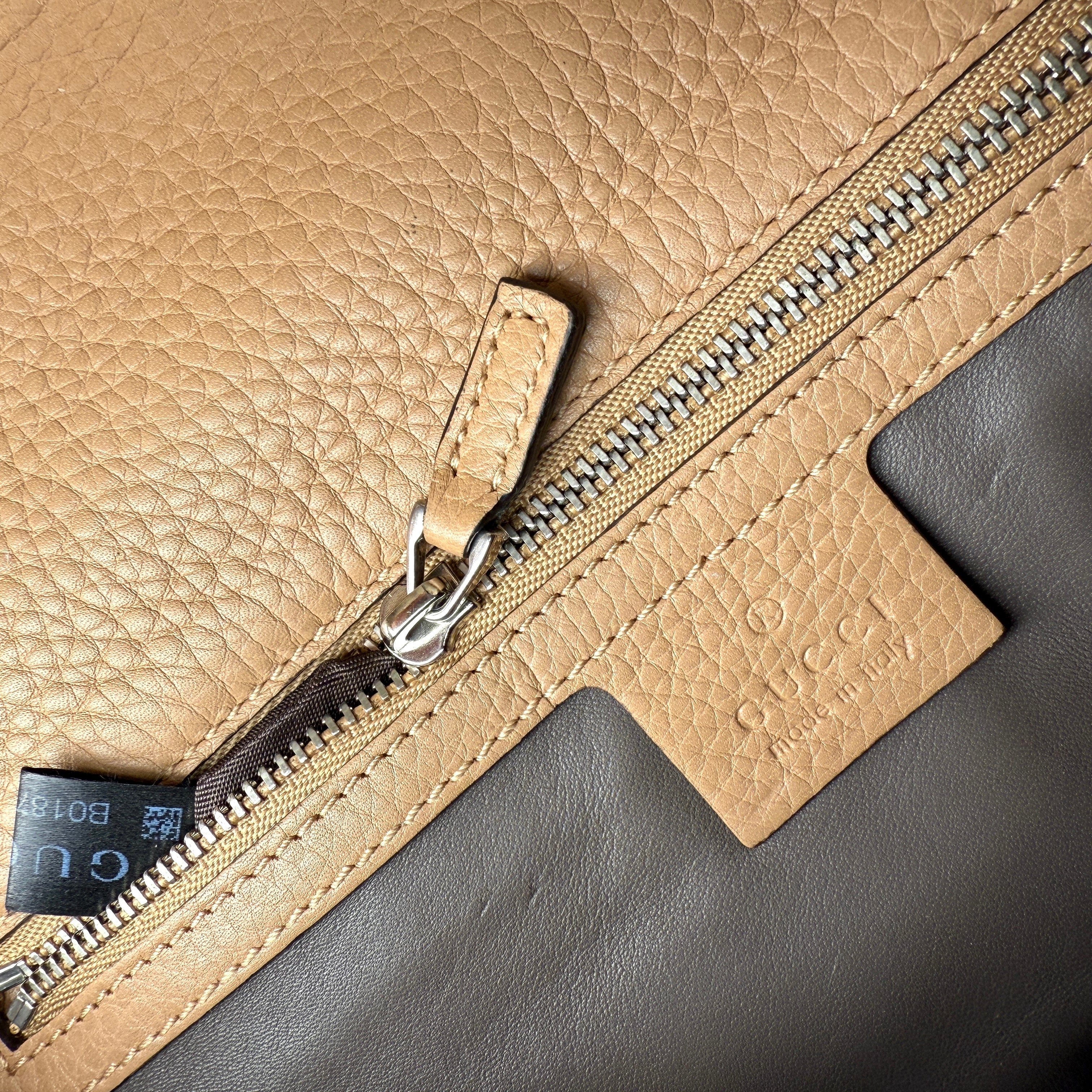 Pre-owned gucci-studded-leather-miss-bamboo-shoulder-bag-front-view