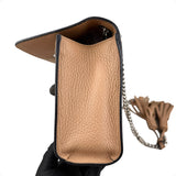 Pre-owned gucci-studded-leather-miss-bamboo-shoulder-bag-front-view