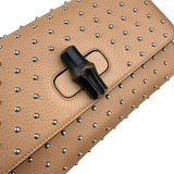 Pre-owned gucci-studded-leather-miss-bamboo-shoulder-bag-front-view