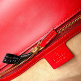 Pre-owned gucci-sylvie-shoulder-bag-medium-red-leather-front-view