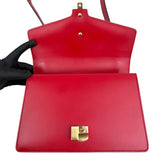Pre-owned gucci-sylvie-shoulder-bag-medium-red-leather-front-view