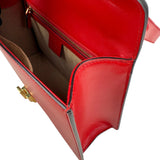 Pre-owned gucci-sylvie-shoulder-bag-medium-red-leather-front-view
