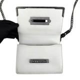 Pre-owned prada-saffiano-leather-crystal-cahier-crossbody-bag-front-view