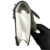 Pre-owned prada-saffiano-leather-crystal-cahier-crossbody-bag-front-view