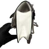 Pre-owned prada-saffiano-leather-crystal-cahier-crossbody-bag-front-view