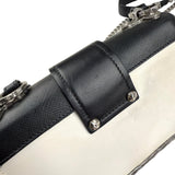 Pre-owned prada-saffiano-leather-crystal-cahier-crossbody-bag-front-view