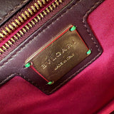 Pre-owned bvlgari-plum-stingray-leather-medium-serpenti-forever-shoulder-bag-front-view