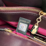 Pre-owned bvlgari-plum-stingray-leather-medium-serpenti-forever-shoulder-bag-front-view