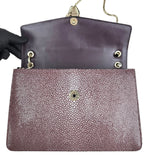 Pre-owned bvlgari-plum-stingray-leather-medium-serpenti-forever-shoulder-bag-front-view