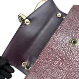 Pre-owned bvlgari-plum-stingray-leather-medium-serpenti-forever-shoulder-bag-front-view