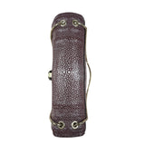 Pre-owned bvlgari-plum-stingray-leather-medium-serpenti-forever-shoulder-bag-front-view