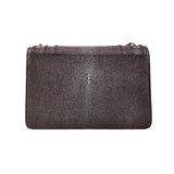 Pre-owned bvlgari-plum-stingray-leather-medium-serpenti-forever-shoulder-bag-front-view