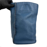 Pre-owned fendi-blue-selleria-leather-anna-bag-front-view
