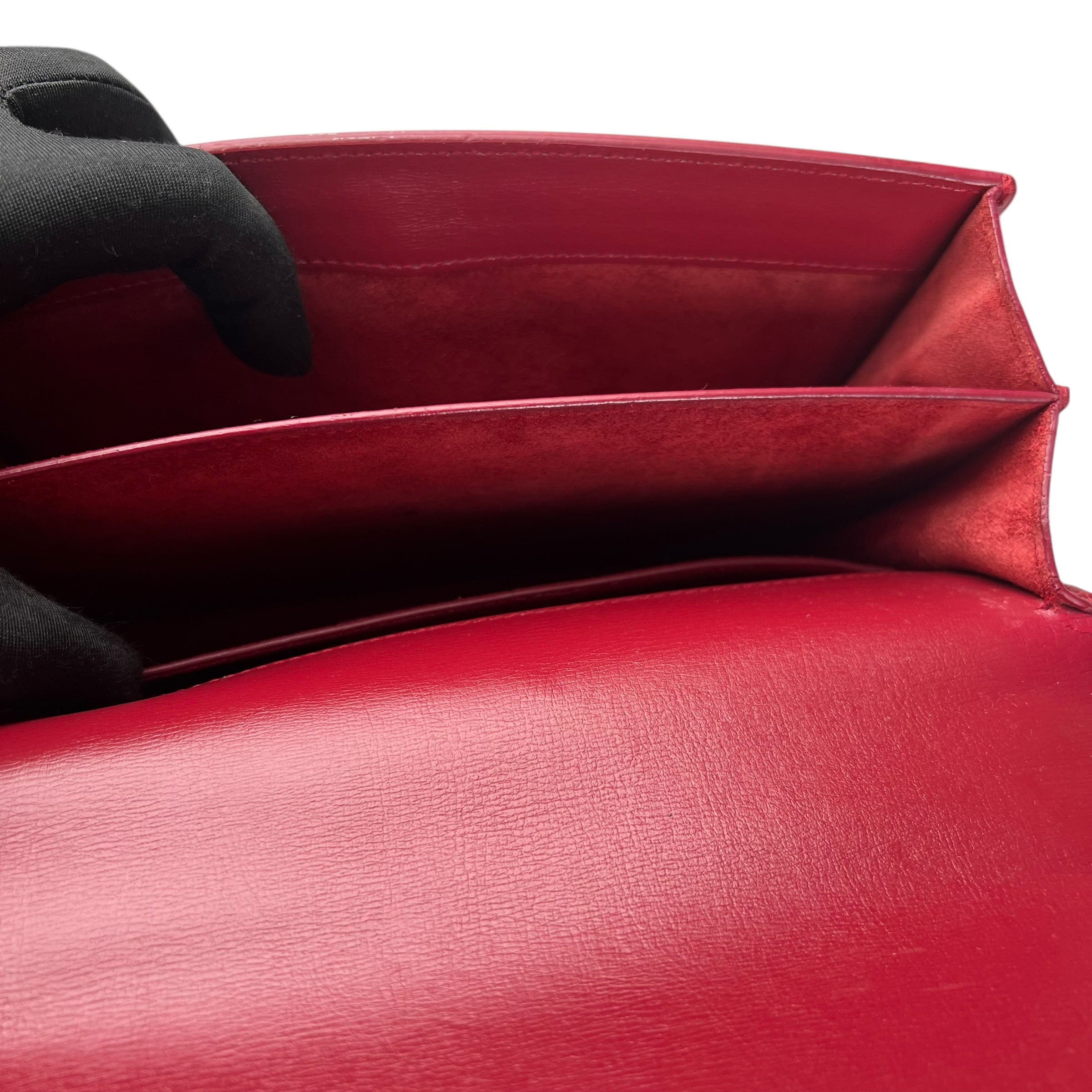Pre-owned Saint Laurent Sunset Suede Interior Crossbody Medium Red Leather crossbody bag