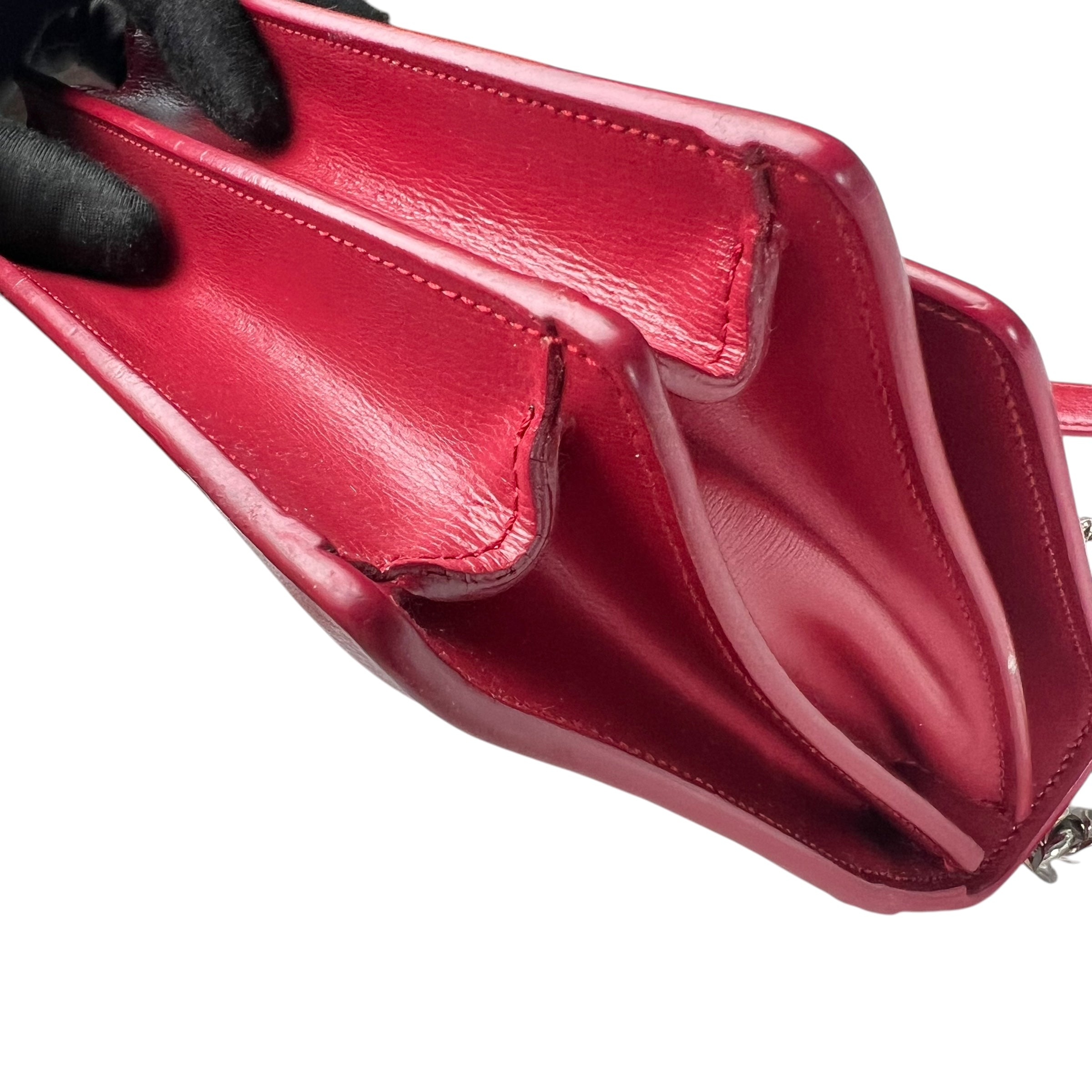 Pre-owned Saint Laurent Sunset Suede Interior Crossbody Medium Red Leather crossbody bag