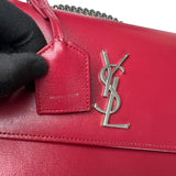 Pre-owned Saint Laurent Sunset Suede Interior Crossbody Medium Red Leather crossbody bag