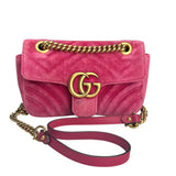 gucci-marmont-medium-pink-suede-leather-bag-front