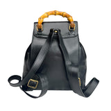 Pre-owned Gucci Bamboo Drawstring Leather Backpack backpack back view