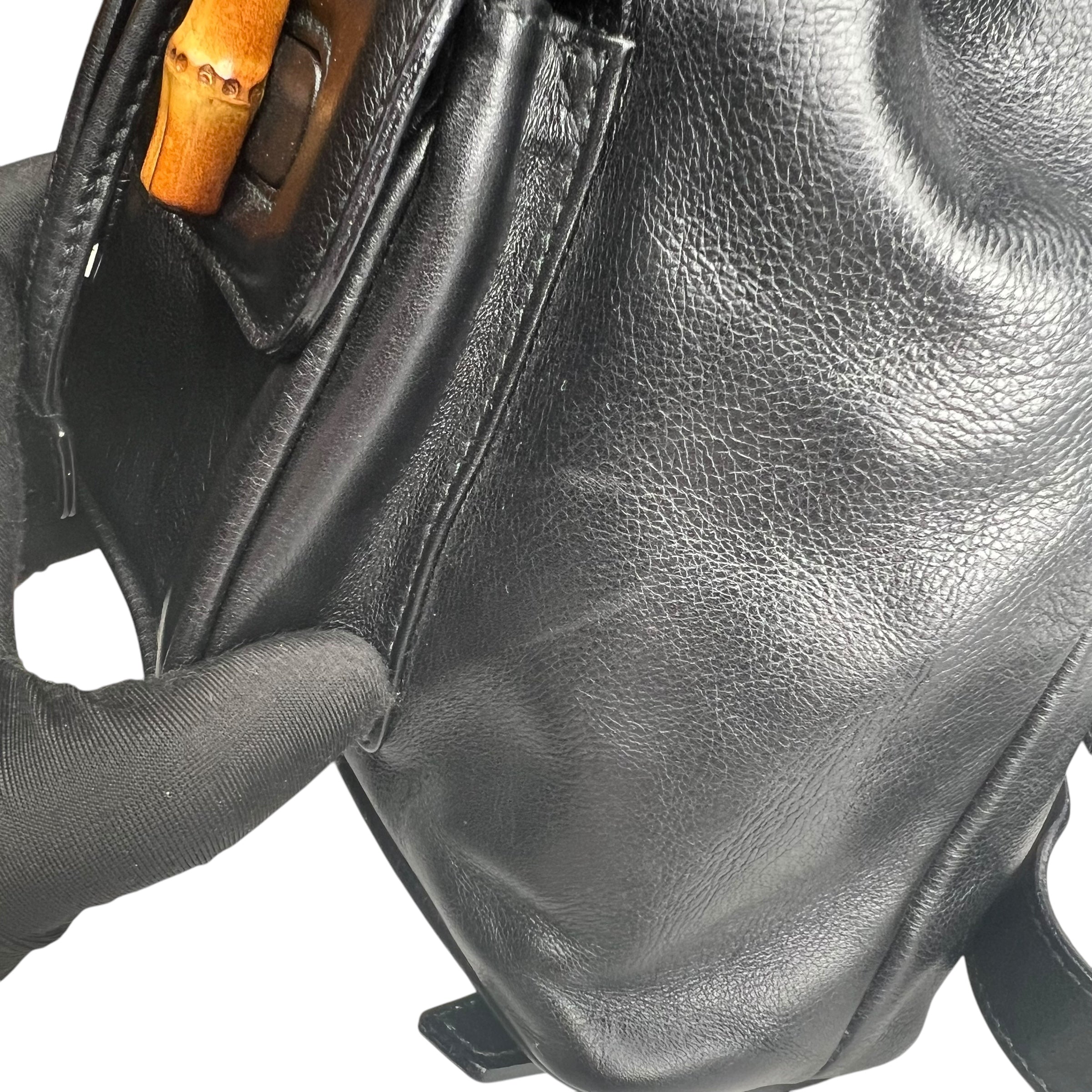 Pre-owned Gucci Bamboo Drawstring Leather Backpack backpack