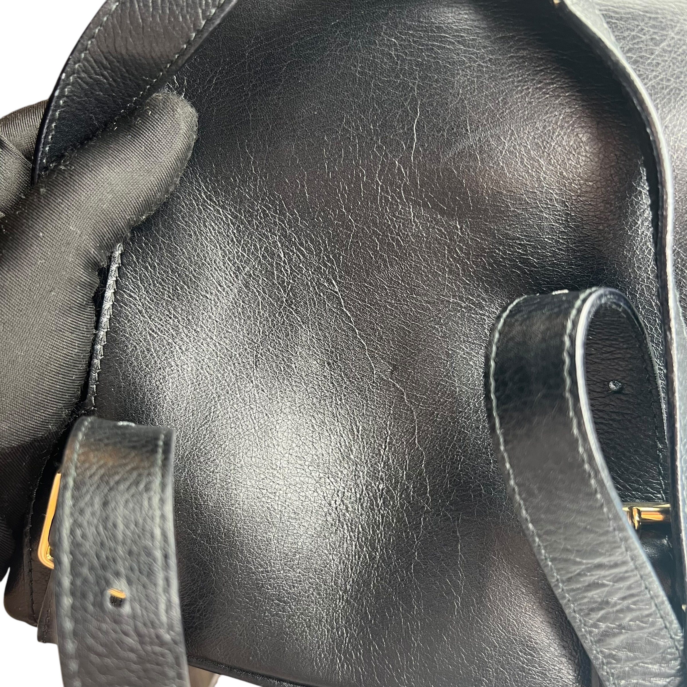 Pre-owned Gucci Bamboo Drawstring Leather Backpack backpack