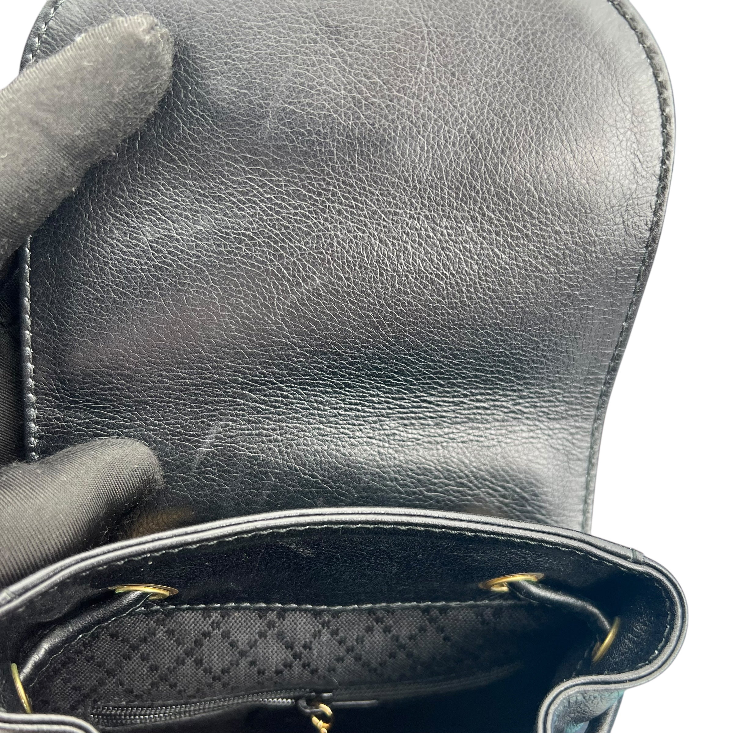 Pre-owned Gucci Bamboo Drawstring Leather Backpack backpack
