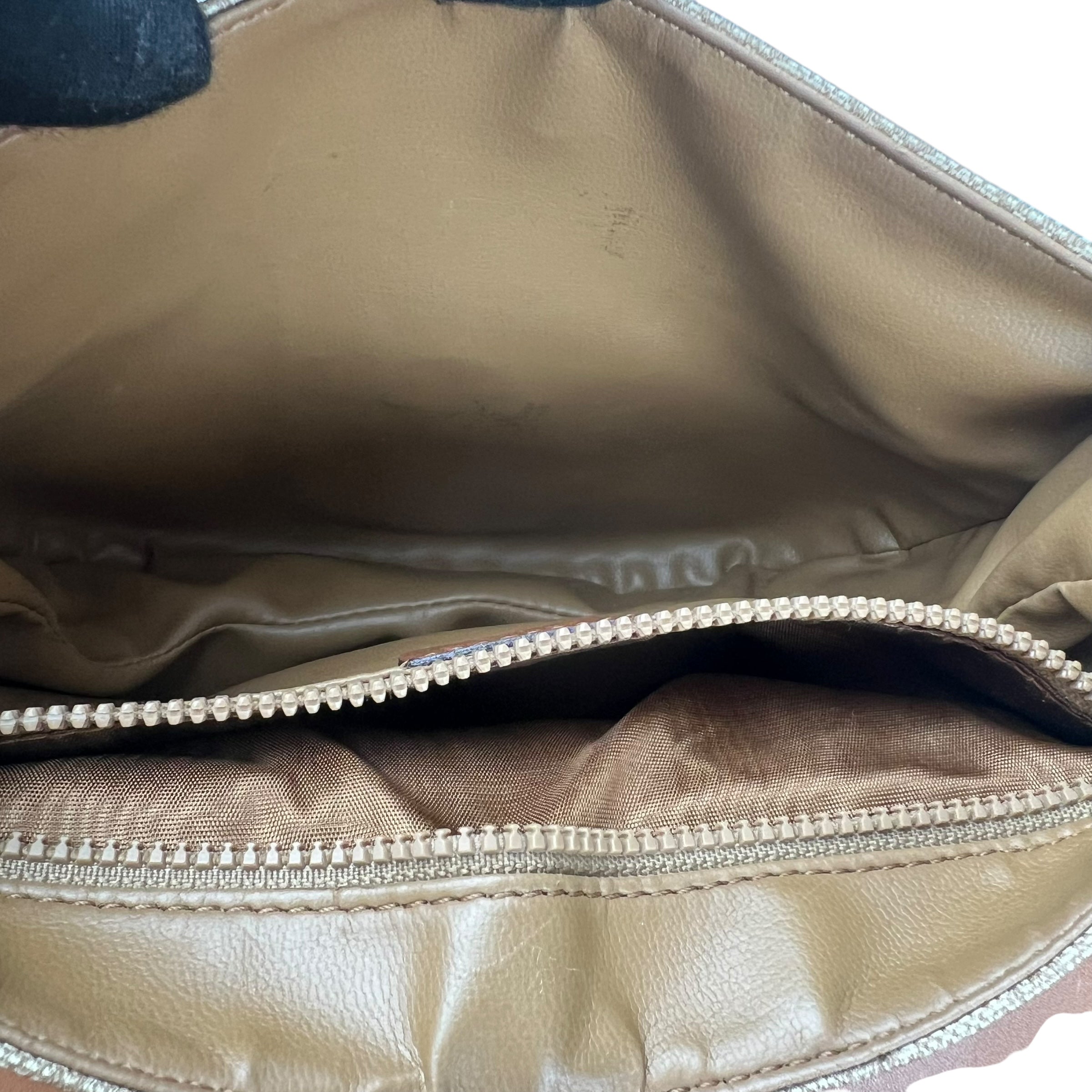 Pre-owned celine-macadam-brown-leather-shoulder-bag-women-front